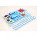 Microvezel-combi blauw/wit multi (pockets en flap met  3 ringen) 44x15cm, 2st.