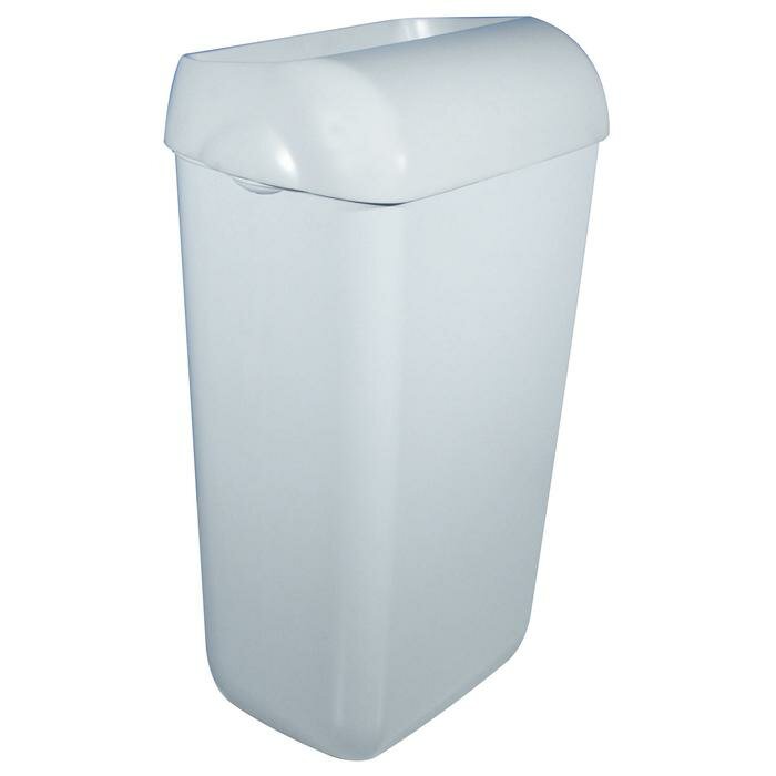 Elive line 2. Kunststof afvalbak met OPENDEKSEL MAT wit 23 liter