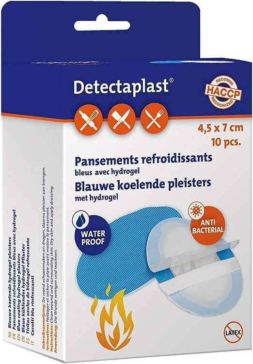 Detectaplast Hydrogel pleister Blauw detecteerbaar 43x70mm 10stuks