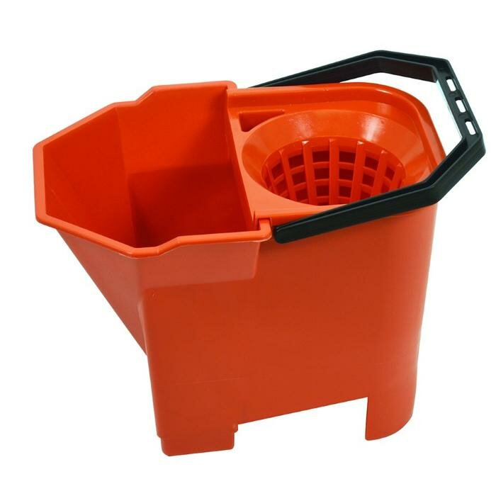 SYR Spaansemop emmer met uitwring korf rood 14 ltr. (met opvang vuilvakje)