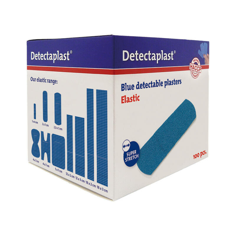 (REF 8241) Detectaplast detect. textielpleister elastisch blauw 25x72mm 100st