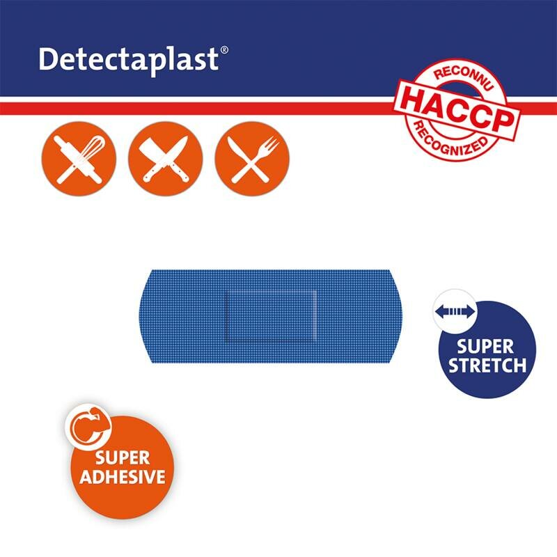 (REF 8241) Detectaplast detect. textielpleister elastisch blauw 25x72mm 100st