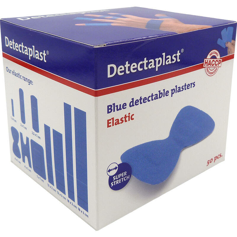 (REF 8245) Detectaplast detect. vlinder textielpleister elastisch blauw 50 stuks