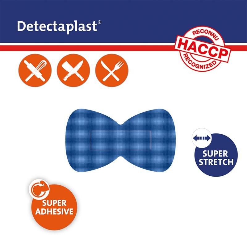 (REF 8245) Detectaplast detect. vlinder textielpleister elastisch blauw 50 stuks