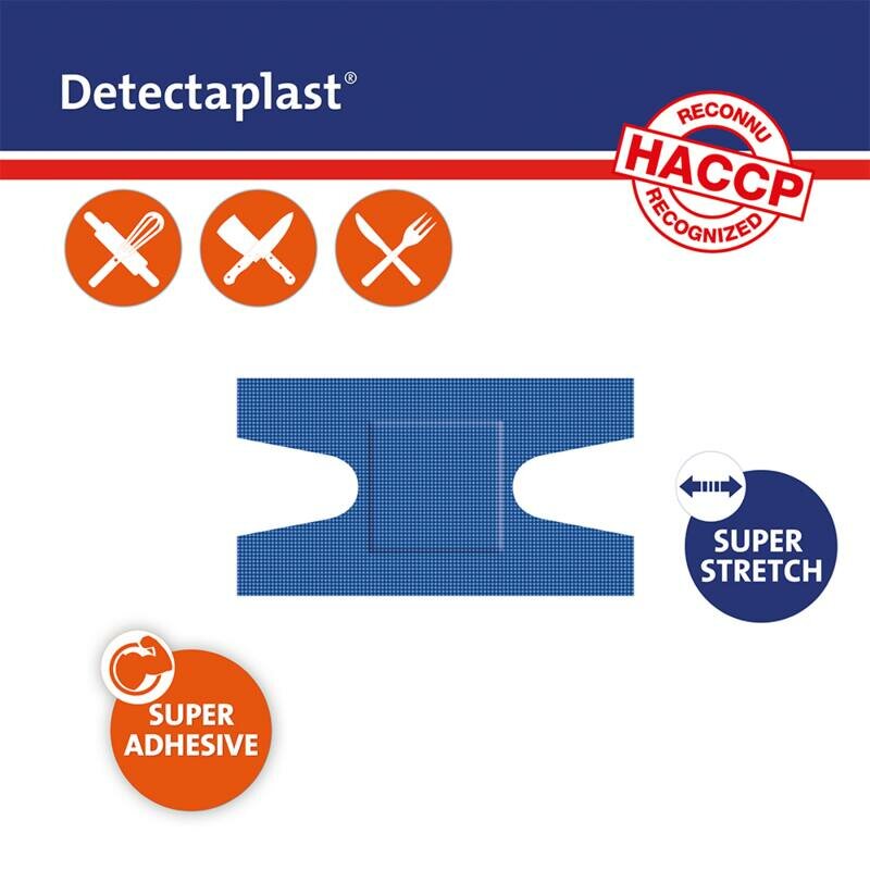 (REF 8246) Detectaplast detect. kneuke textielpleister elastisch blauw 50 stuks