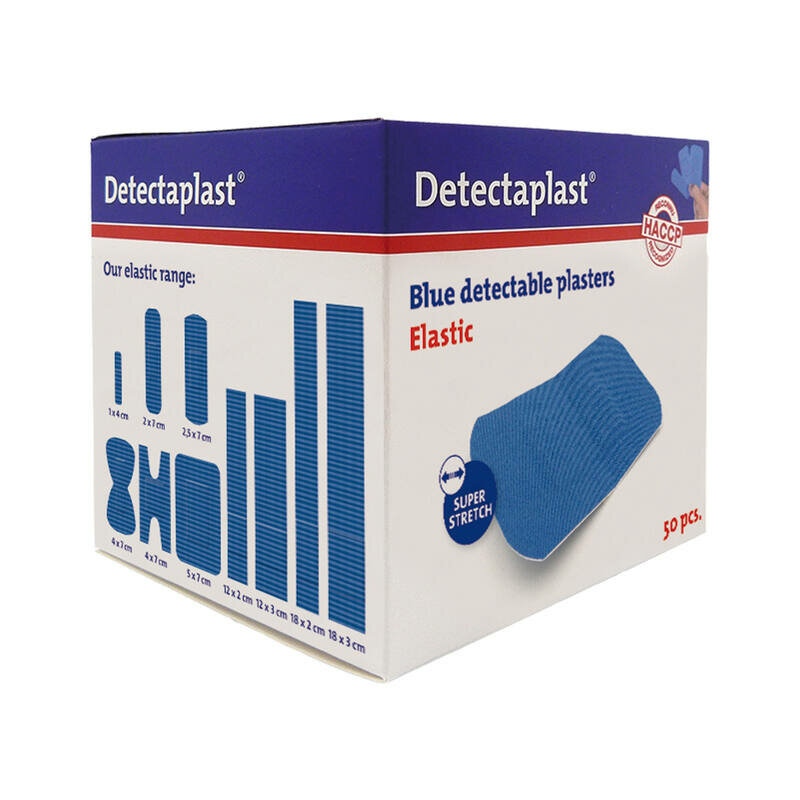 (REF 8251) Detectaplast detect. textielpleister elastisch blauw 50 x72 mm 50st