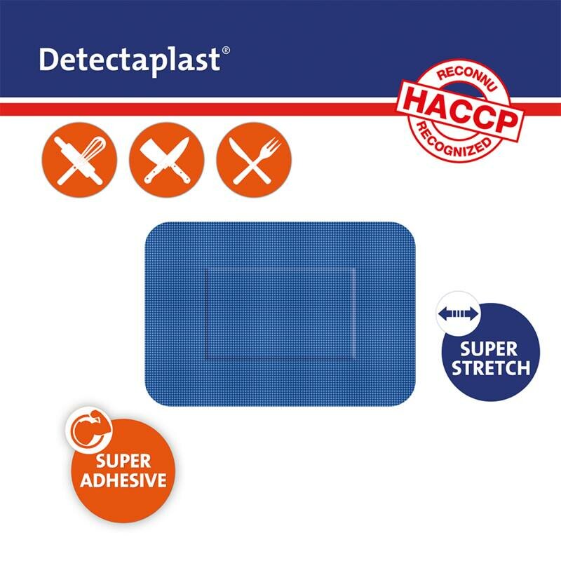 (REF 8251) Detectaplast detect. textielpleister elastisch blauw 50 x72 mm 50st