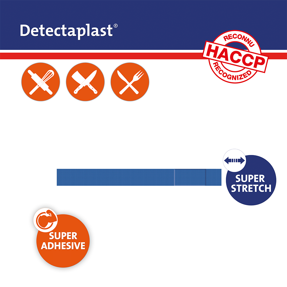 Detectaplast detect. textielpleister elastisch blauw 180x20mm 100 stuks