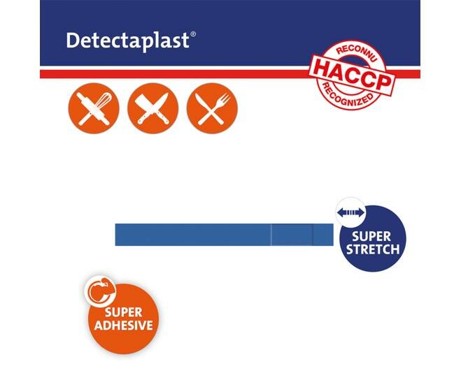 (REF 83489) Detectaplast detect. textielpleister elastisch blauw 180x20mm 50 stuks