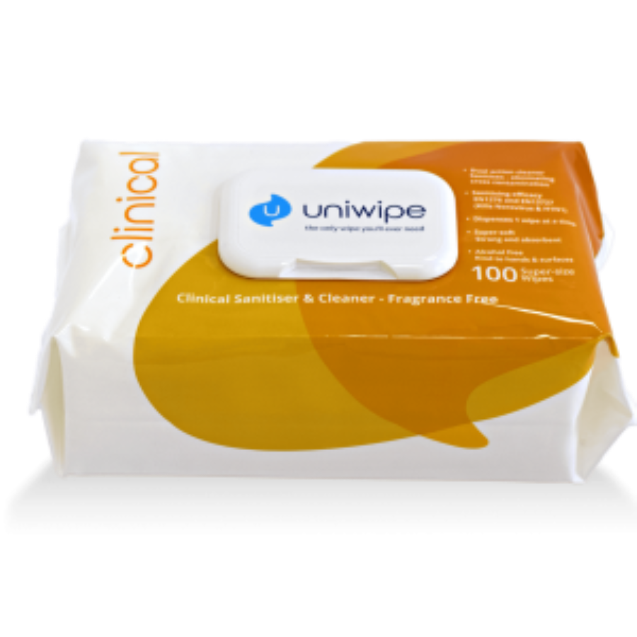 Uniwipe klinische desinfectiedoekjes, 100 stuks in verpakking