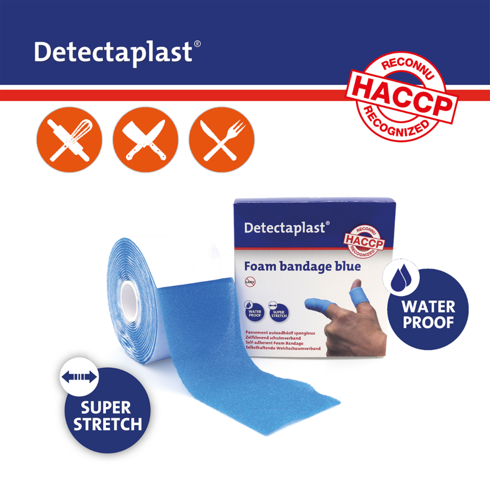 Detectaplast Foam Bandage Blauw 6cm x 4.5cm