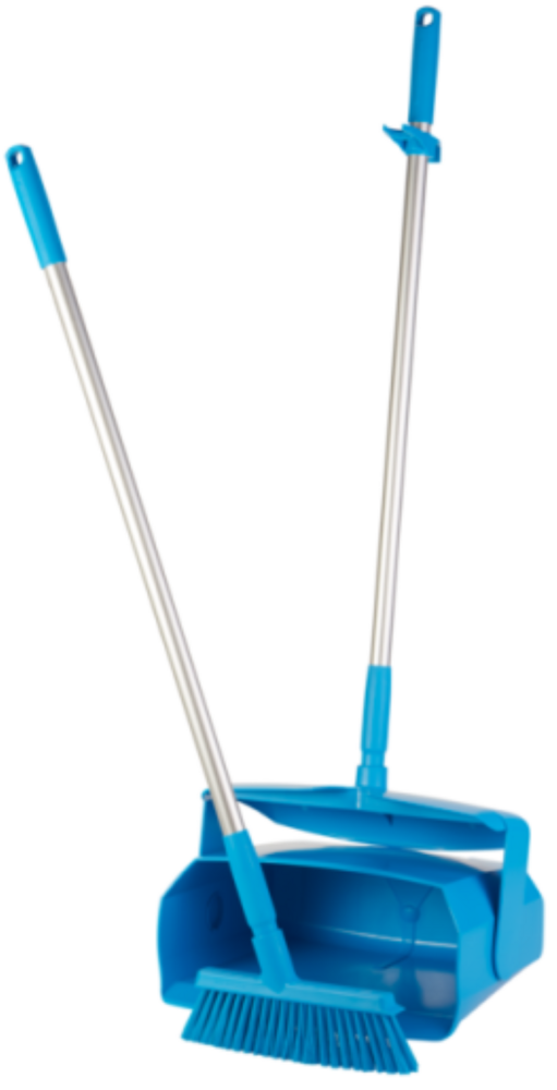 Vikan Veger-Blikset Blauw &ndash; Afsluitbaar Blik, Ergonomische Veger, HACCP Geschikt