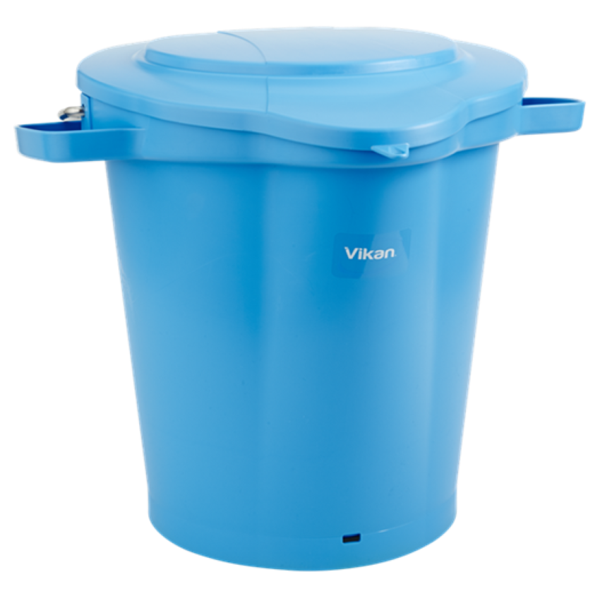 Vikan Emmer 20L Blauw &ndash; Hygi&euml;nische Kunststof Emmer met Tuit, Maatverdeling &amp; RVS handvat
