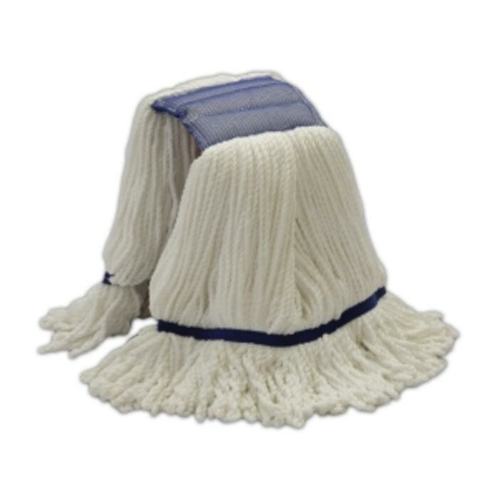 Strengenmop Microveel wit 400 gr.  met schuurband