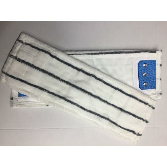 Vlakmop microvezel Wit/Grijs met insteekvak/ flap /3 ringen, 2 st.