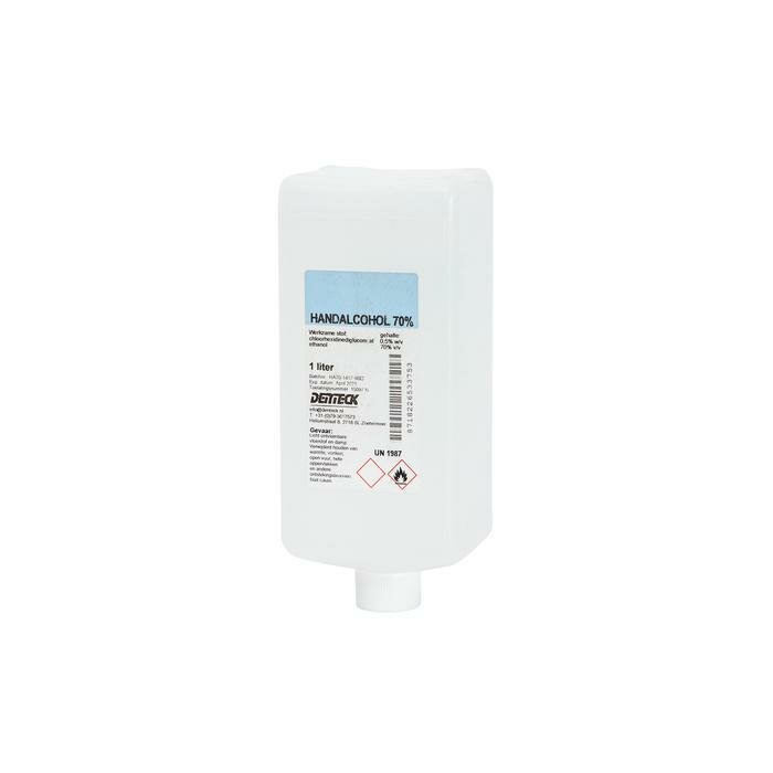 Denteck Handalcohol 70% dun  12x1lt. (voor elleboog dispenser)