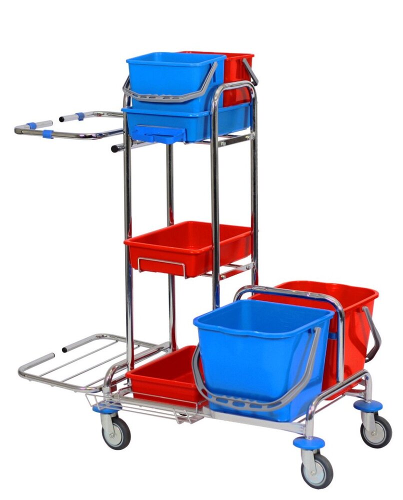 Trolley with wringer chroom