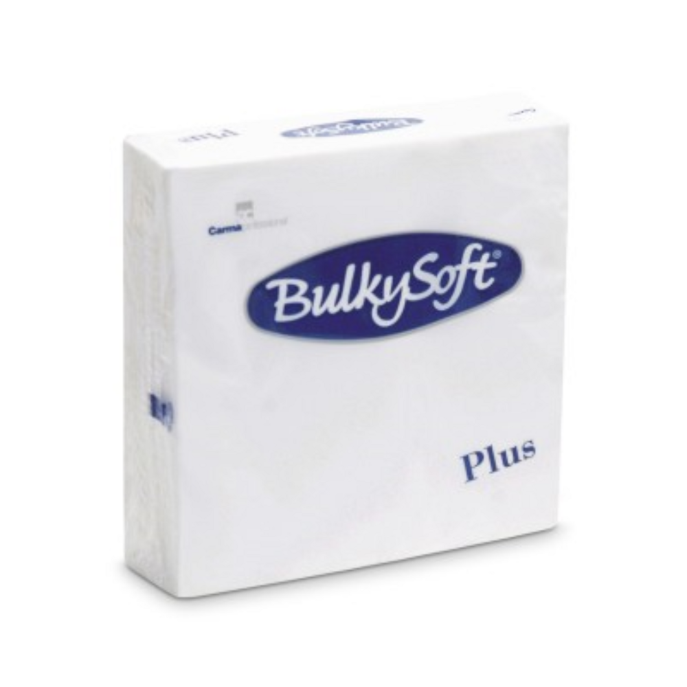 Bulkysoft 2-Laags Witte Servetten 38 x 38 cm, 1/4 Vouw PLUS, Doos van 1680 Stuks