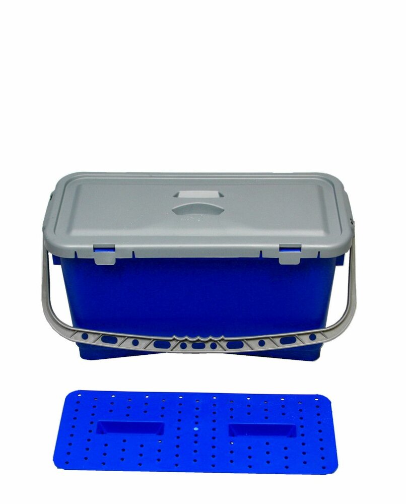 Emmer wet-system 22L met deksel en zeef-Blauw