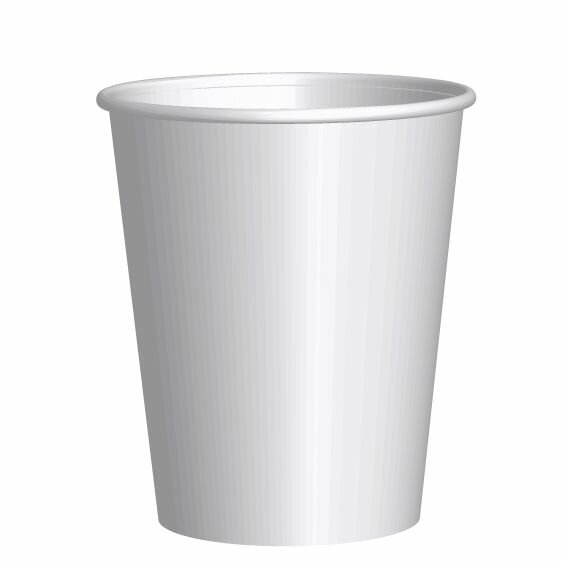 Beker wit karton 250ml/80z ds. 20 sleeves van 50 stuks