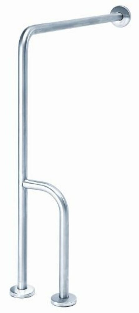 MediQo-line Wand/vloergreep RVS met extra stang-Beugel Links