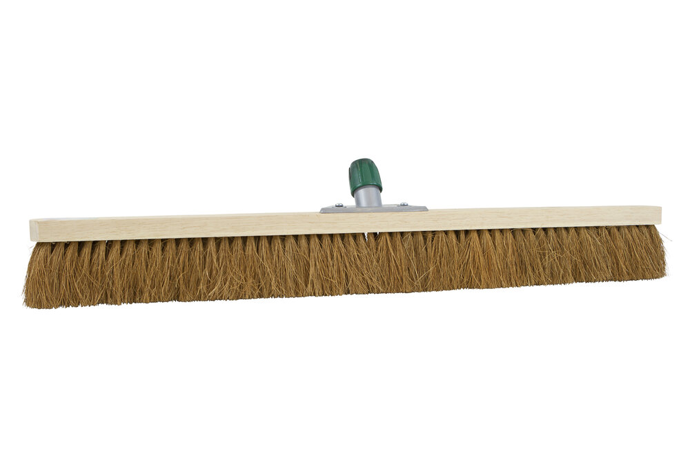 Zaalbezem kokos 80 cm ongelakt met steelhouder