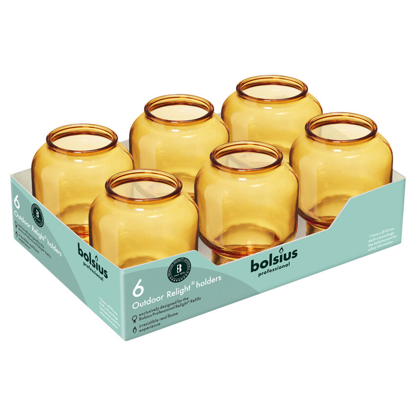 Bolsius Relight houder 'Sphere' doos 6 Amber