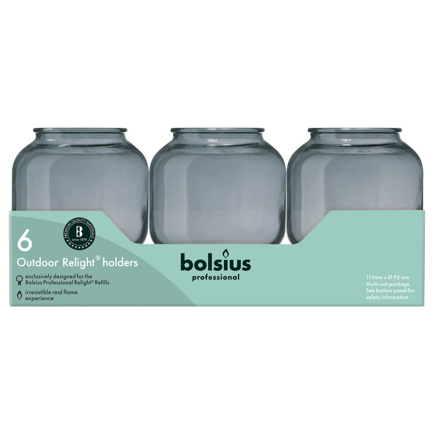 Bolsius Relight houder 'Sphere' doos 6 Grijs