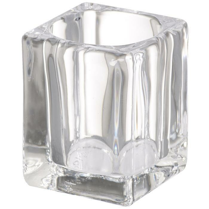 Bolsius glashouder vierkant transparant 76/55mm, ds. 6 stuk (voor theelichten 4, 6 en 8 uurs)