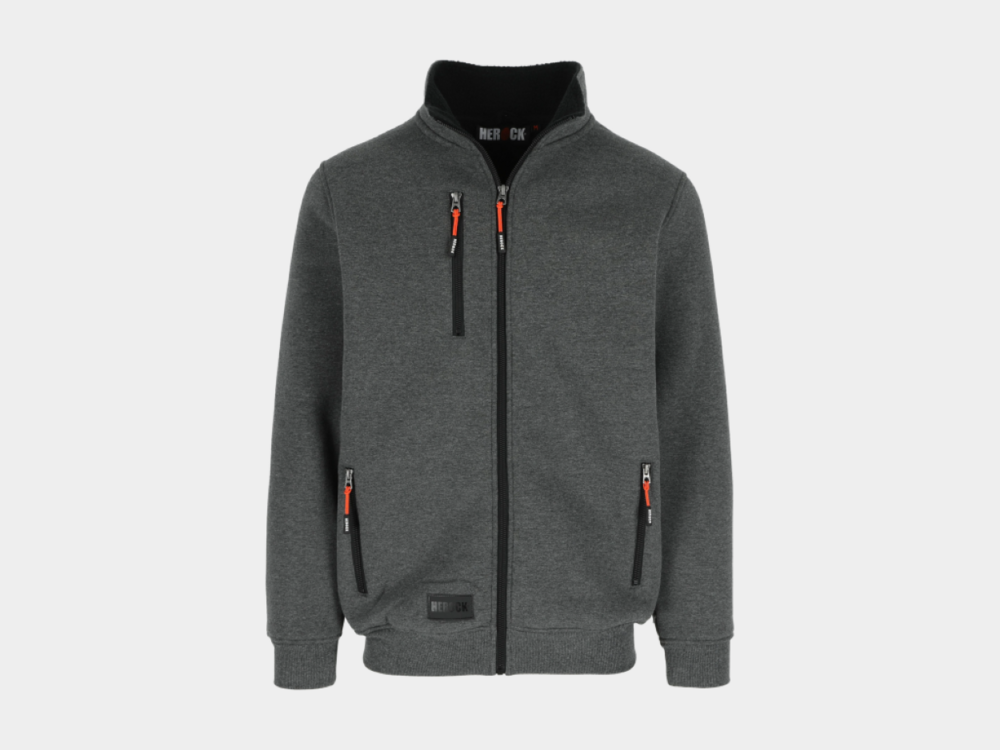 Herock OTAR Sweater met Kraag Donker Heather Grijs
