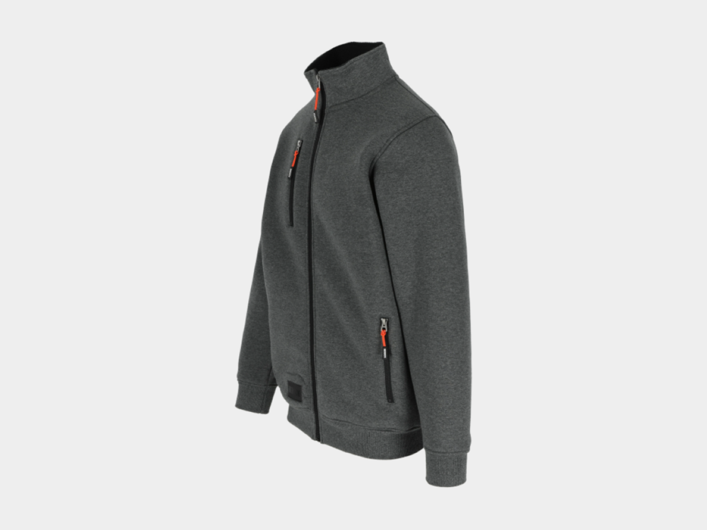 Herock OTAR Sweater met Kraag Donker Heather Grijs