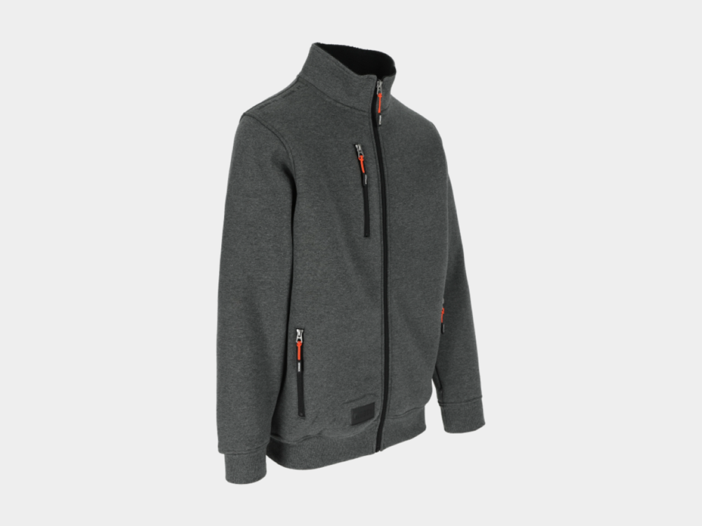Herock OTAR Sweater met Kraag Donker Heather Grijs
