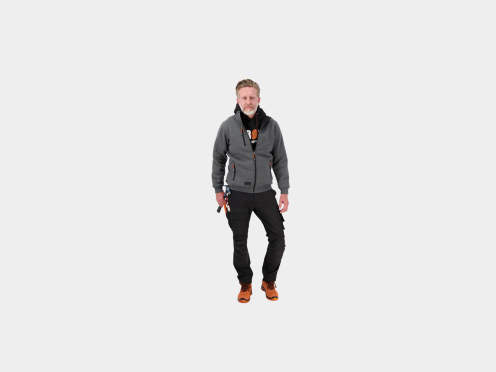 Herock OTAR Sweater met Kraag Donker Heather Grijs