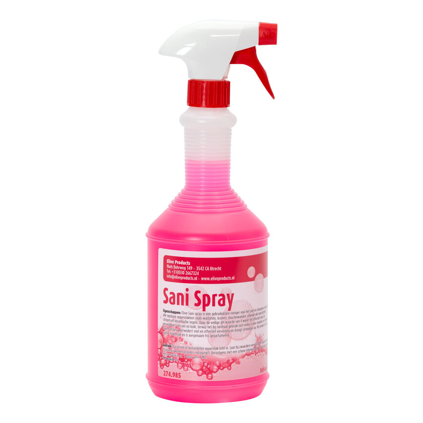 Elive Sani Spray Sanitairreiniger - 6x1 Liter - Kalk- en Vetverwijderaar