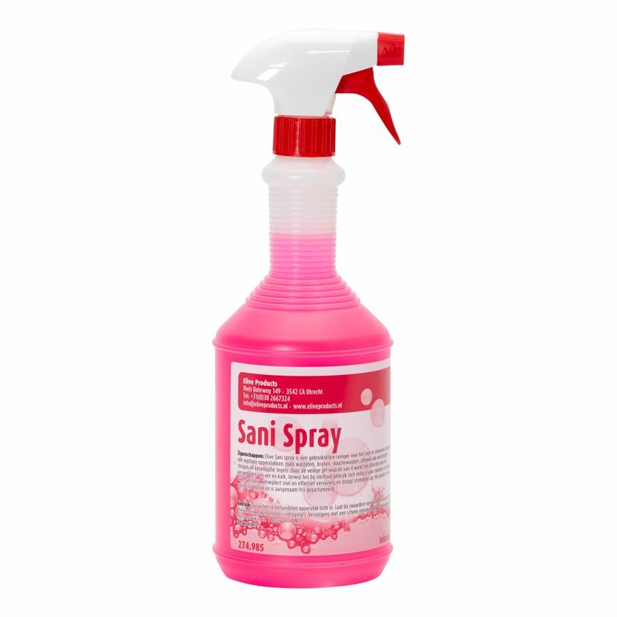 Elive Sani Spray Sanitairreiniger - 6x1 Liter - Kalk- en Vetverwijderaar