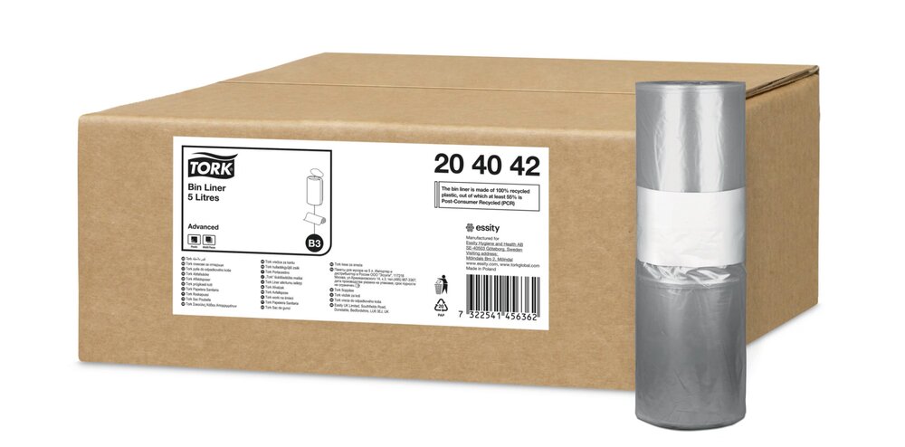 Tork Afvalzak 5L Transparant 39x39cm - 1000 Stuks