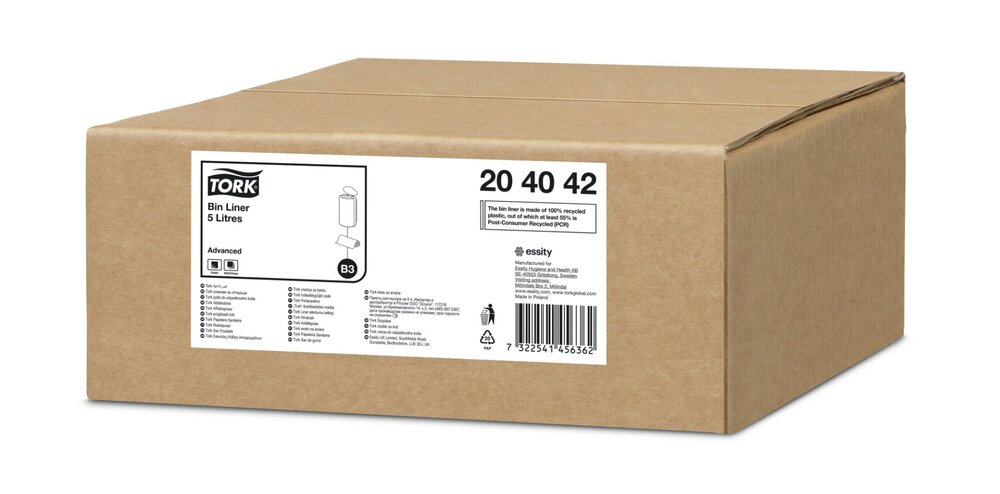 Tork Afvalzak 5L Transparant 39x39cm - 1000 Stuks