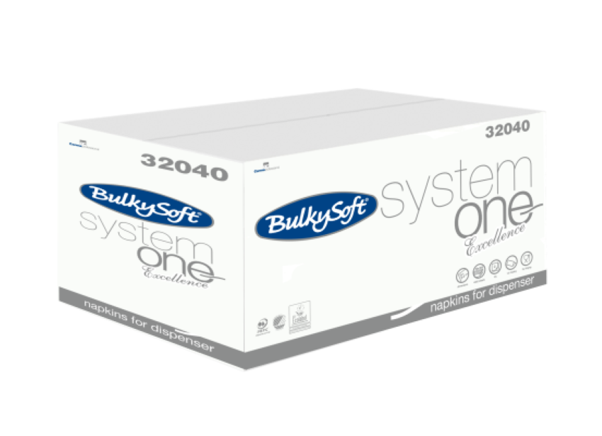 BulkySoft&reg; Dispenser Servetten 2-laags, 21 cm x 16 cm, Doos van 200 Pakken (4000 Servetten)
