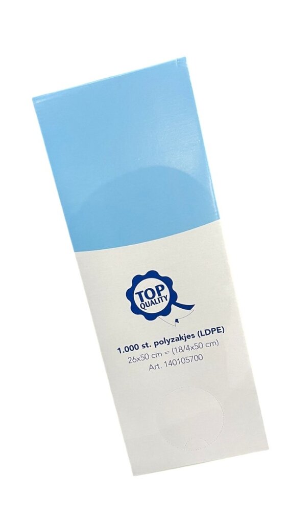Top Quality Zijvouwzak transparant ldpe 18 / 4x50cm