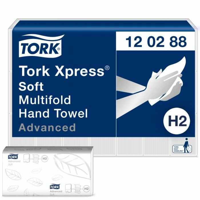 Tork Xpress Zachte Multifold Handdoek H2 Wit 2-Laags - 2856 Vellen
