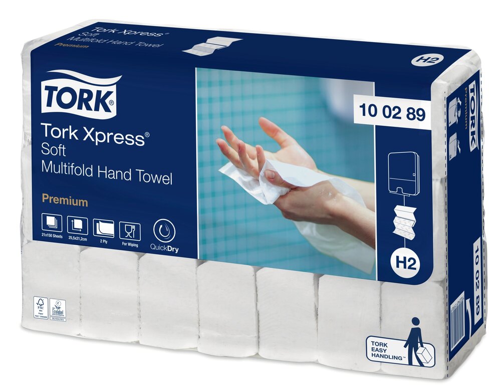 Tork Xpress Zachte Multifold Handdoek H2 Wit 2-Laags - 3150 stuks