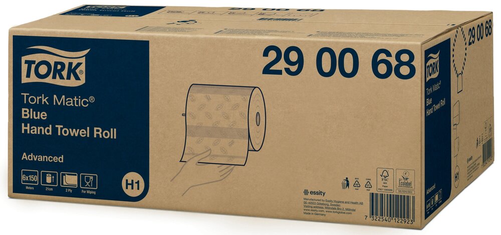 Tork Matic Blauwe Handdoekrol Advanced H1 - 2-Laags - 150 Meter