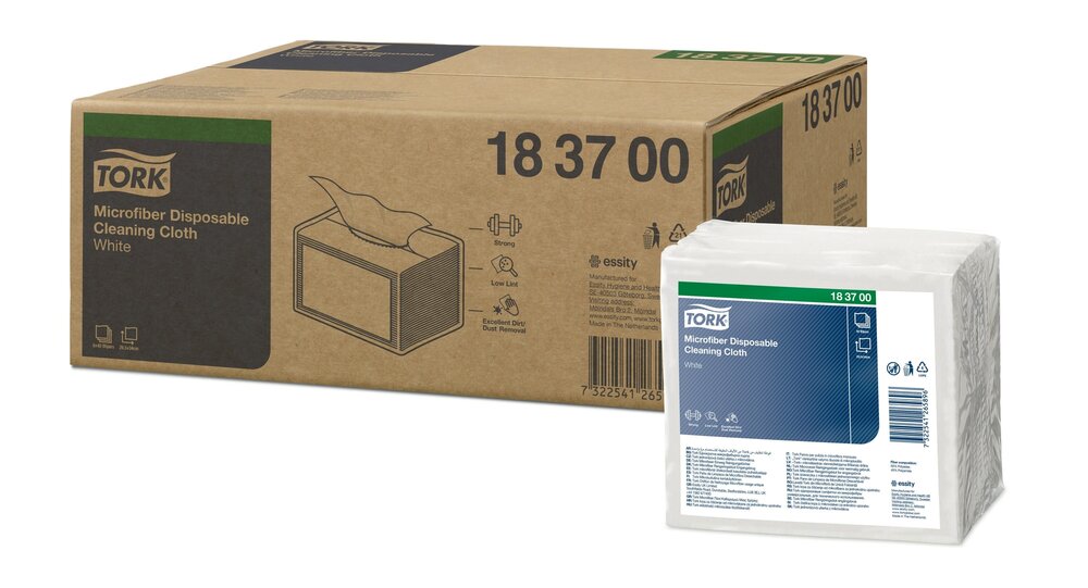Tork Microvezel Reinigingsdoek voor eenmalig gebruik, wit, 40st/pak, 320st/ds