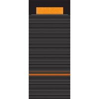 Bestekzakjes Lima Zwart + Servet Oranje