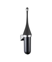 Elive line 2, Toiletborstel houder Zwart/ zilver, voor wandmontage
