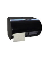 Elive line 2 Duo toiletpapier dispenser Zwart horizontaal