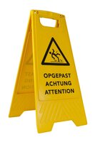 Waarschuwingsbord in 3 talen