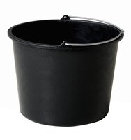 Glazenwasser emmer zwart 12 ltr.