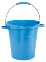 Vikan Emmer 20L Blauw &ndash; Hygi&euml;nische Kunststof Emmer met Tuit, Maatverdeling &amp; RVS handvat