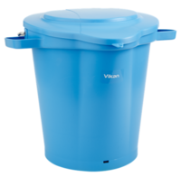 Vikan Emmer 20L Blauw &ndash; Hygi&euml;nische Kunststof Emmer met Tuit, Maatverdeling &amp; RVS handvat